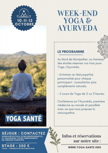Stage Yoga Ayurvédie en Octobre à Montpellier